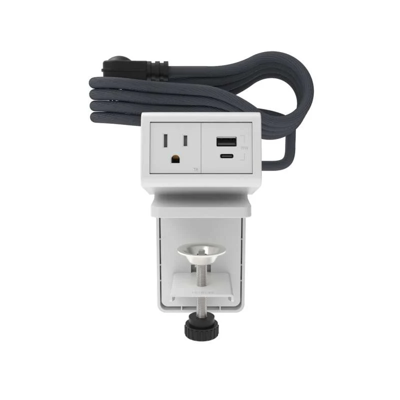 Wiremold dash Desktop Power Center, 1 Outlet and 1 USB A/C, White - Image 2