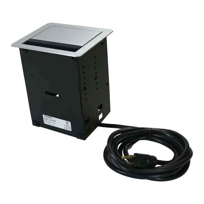 Wiremold InteGreat A/V TABLE BOX WITH USB, CORD ENDED, ALUMINUM - Image 2