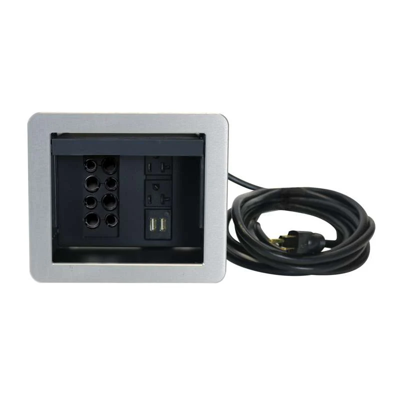 Wiremold InteGreat A/V TABLE BOX WITH USB, CORD ENDED, ALUMINUM - Image 6