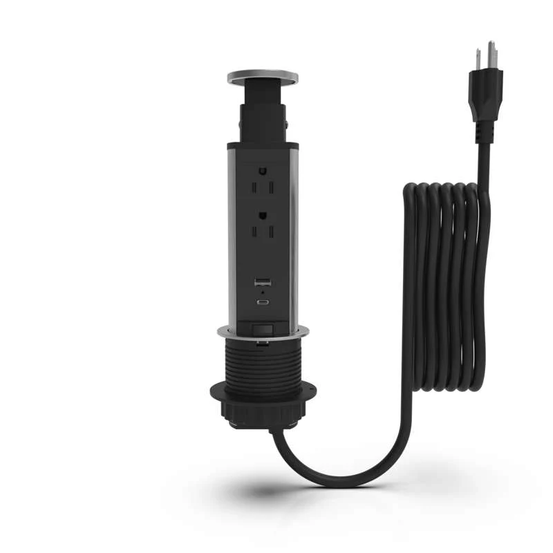 Wiremold Pop Up Tower, 2 Outlet, 1 USB-A, 1 USB-C - Image 2