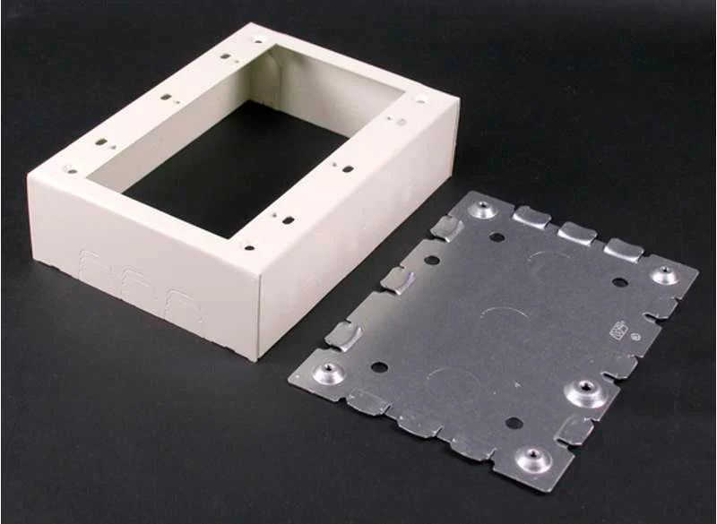 Wiremold Two Gang Switch and Receptacle Box Fitting in White